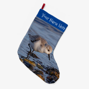 Grande Chaussette De Noël Bécasseau de Sanderling Marche Rivage