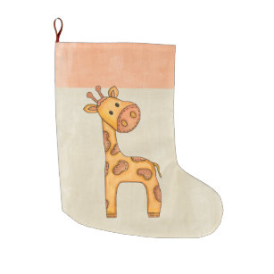 Grande Chaussette De Noël Belle girafe de bébé