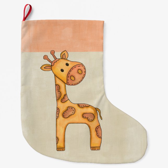 Grande Chaussette De Noël Belle girafe de bébé (Devant)
