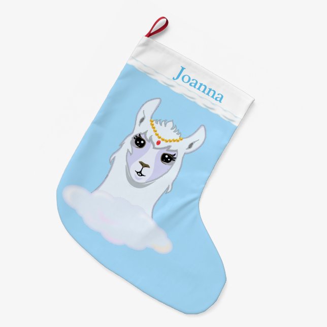 Grande Chaussette De Noël Belle Lama (Devant (Accrochage))