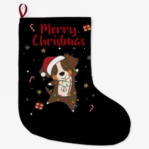 Grande Chaussette De Noël Berger australien Joyeux Noël Hiver Grand C