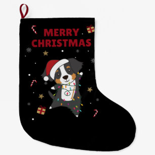 Grande Chaussette De Noël Bernese Joyeux Noël Joyeux Chiens de Noël Grands