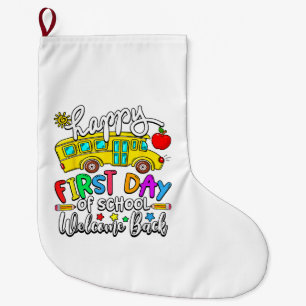 Grande Chaussette De Noël Bienvenue à l'école Joyeux premier jour Professeur
