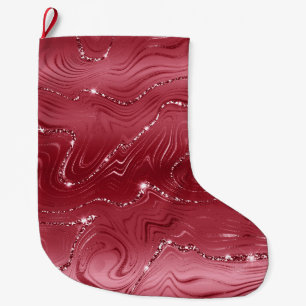 Grande Chaussette De Noël Bijoux Red Glittery