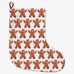 Grande Chaussette De Noël Biscuits de bonhomme en pain d'épice