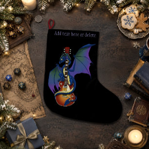 Grande Chaussette De Noël Blue Dragon Sunburst Guitare Music