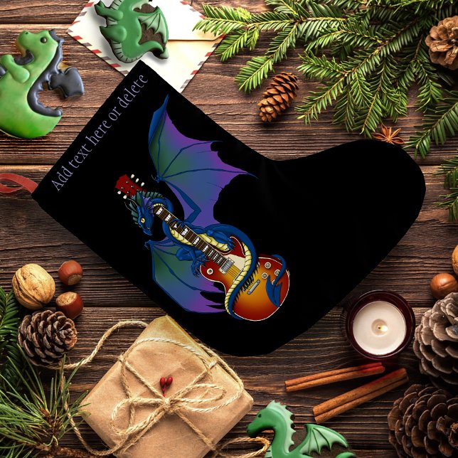 Grande Chaussette De Noël Blue Dragon Sunburst Guitare Music (Créateur téléchargé)