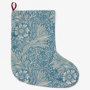 Grande Chaussette De Noël Blue Marigolds (par William Morris)