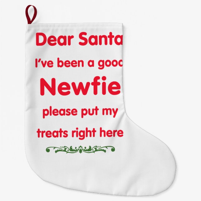 Grande Chaussette De Noël bon bas de Newfie (Devant)