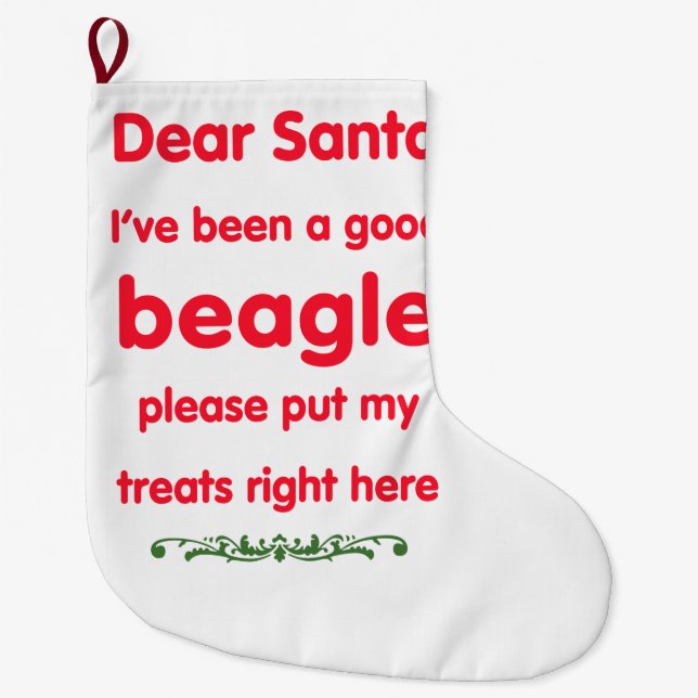Grande Chaussette De Noël bon beagle (Devant)