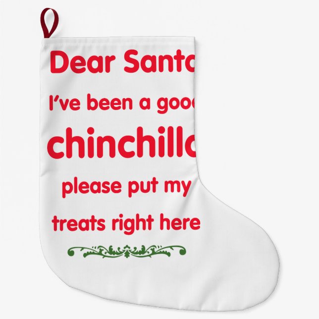 Grande Chaussette De Noël bon chinchilla (Devant)