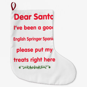 Grande Chaussette De Noël bon épagneul de springer anglais