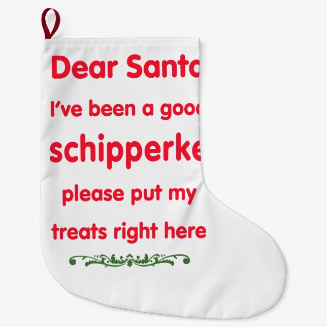 Grande Chaussette De Noël bon schipperke (Devant)