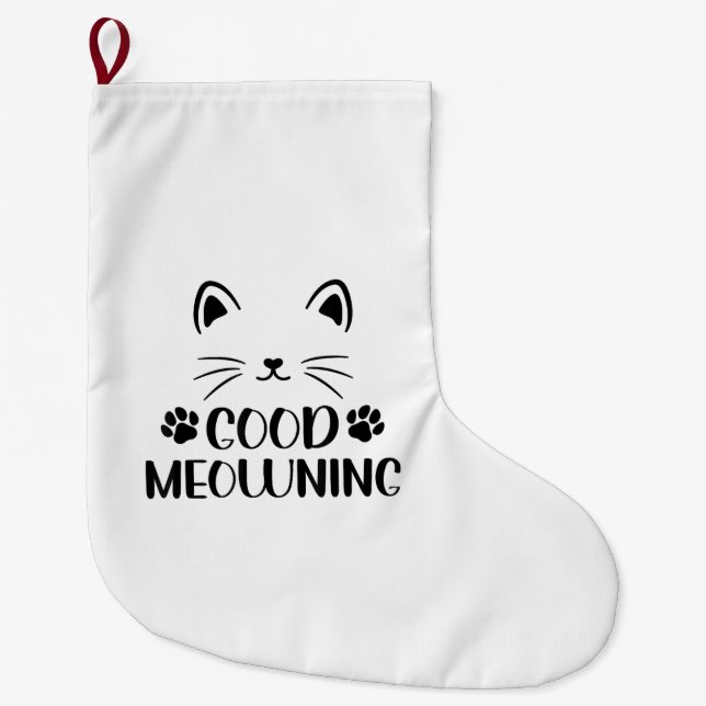 Grande Chaussette De Noël Bonjour Tee graphique mignon pour chat (Devant)