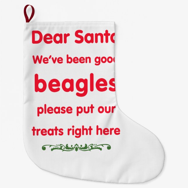 Grande Chaussette De Noël bons beagles (Devant)