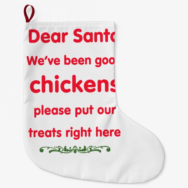 Grande Chaussette De Noël bons poulets (Devant)