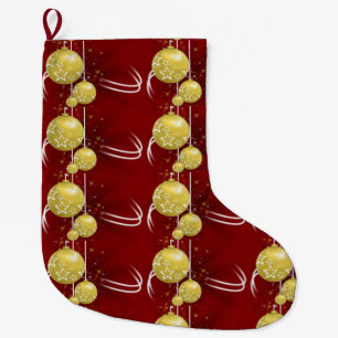 Grande Chaussette De Noël Boule de Noël, Boules d'or