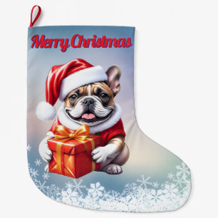 Grande Chaussette De Noël Bouledogue français Noël French Bulldog