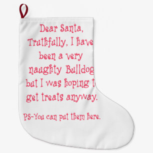 Grande Chaussette De Noël Bouledogue vilain