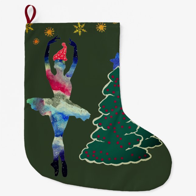 Grande Chaussette De Noël Boutique de Noël Ballerina personnalisée (Devant)