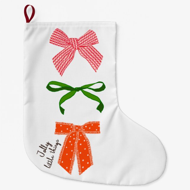 Grande Chaussette De Noël Bow Jolly Little Things Noël  (Devant)