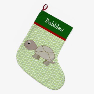 Grande Chaussette De Noël Brown turtle Pet personnalisé