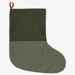 Grande Chaussette De Noël Bruit-Top Moss Green Custom Stocking de Noël