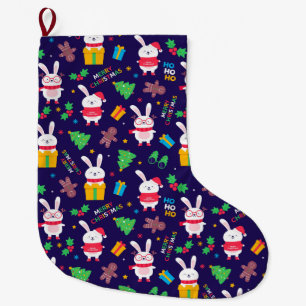 Grande Chaussette De Noël Bunnies de Noël