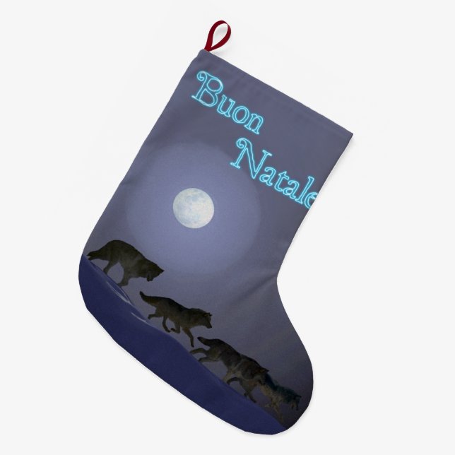 Grande Chaussette De Noël Buon Natale - Pack Wolf (Devant (Accrochage))