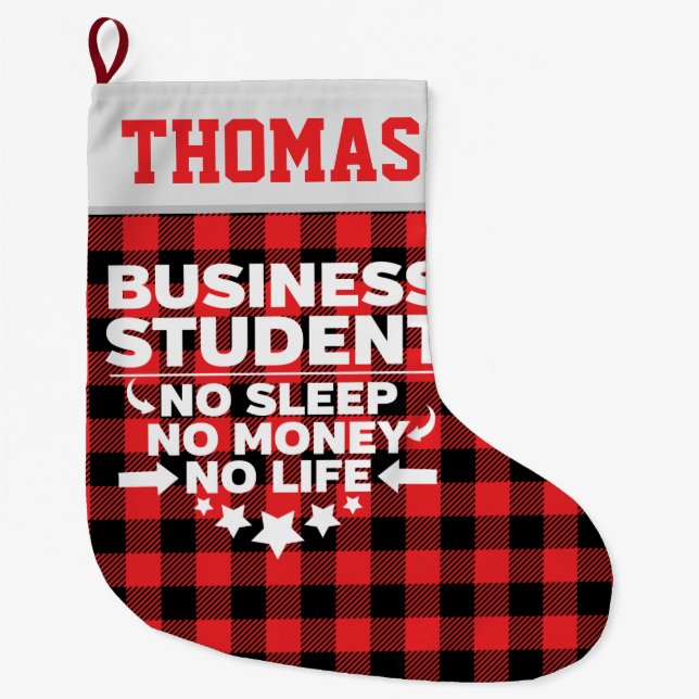 Grande Chaussette De Noël Business College Student Red Plaid (Devant)