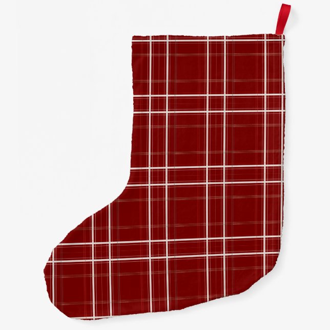 Grande Chaussette De Noël Cabine Classic Plaid Cabine Premium (Dos)