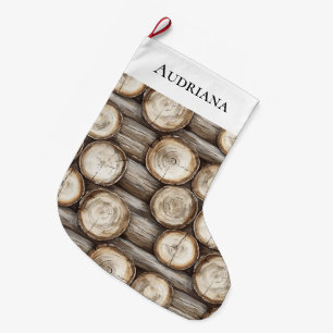 Grande Chaussette De Noël Cabine de bois Noël