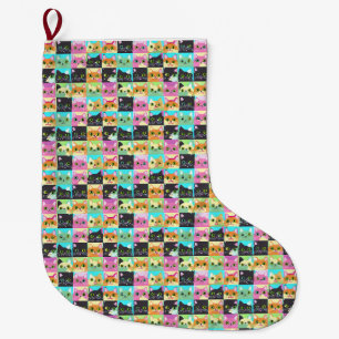 Grande Chaussette De Noël Cadeau de chat Cute Kawaii Motif