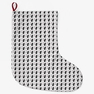 Grande Chaussette De Noël Cadeau de chat   Motif de chat mignon Arrière - pl
