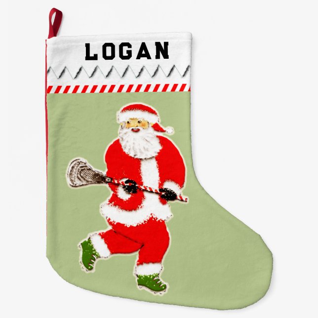 Grande Chaussette De Noël Cadeau de vacances de crosse (Devant)