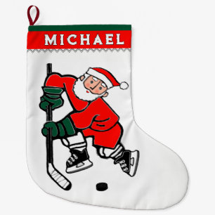 Grande Chaussette De Noël Cadeau de vacances de hockey sur glace