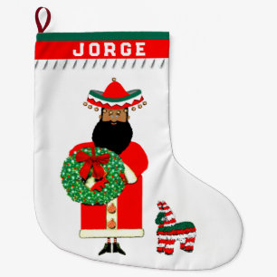Grande Chaussette De Noël Cadeau de vacances Père Noël mexicain