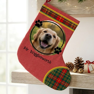 Grande Chaussette De Noël Cadeau de vacances pour amateur de chiens à carrea