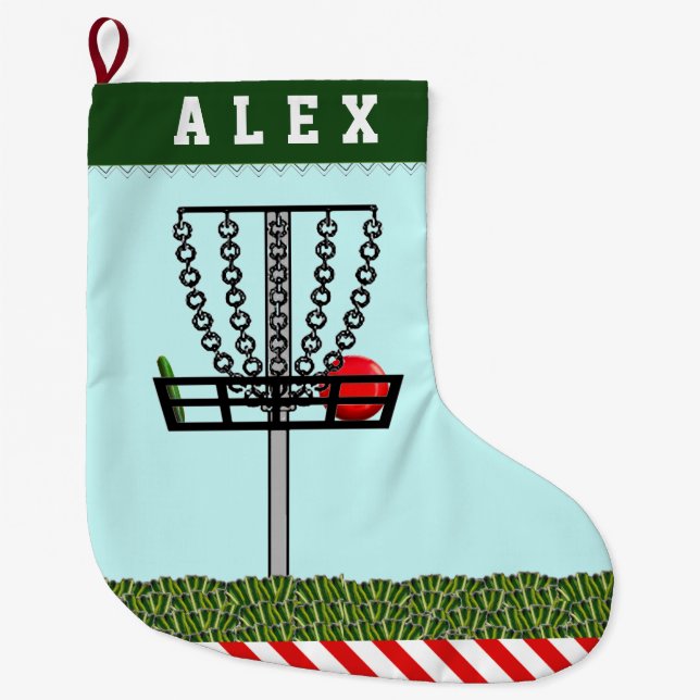 Grande Chaussette De Noël Cadeau de vacances pour Disc Golf (Devant)