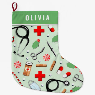 Grande Chaussette De Noël Cadeau de vacances pour infirmière personnalisée