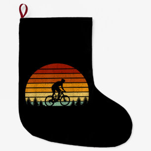 Grande Chaussette De Noël Cadeau VTT Sunset vintage Pour Mountain B
