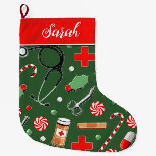 Grande Chaussette De Noël Cadeaux de vacances pour médecins ou infirmières G