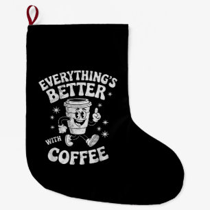 Grande Chaussette De Noël Café drôle rétro vintage pour hommes ou femmes caf
