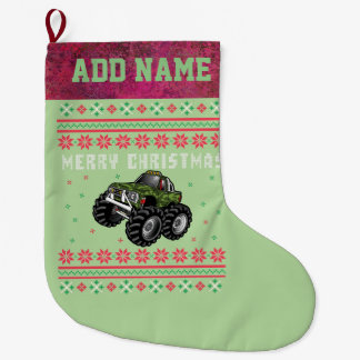 Grande Chaussette De Noël Camouflage Camouflage Monster Truck Vilain Chandai