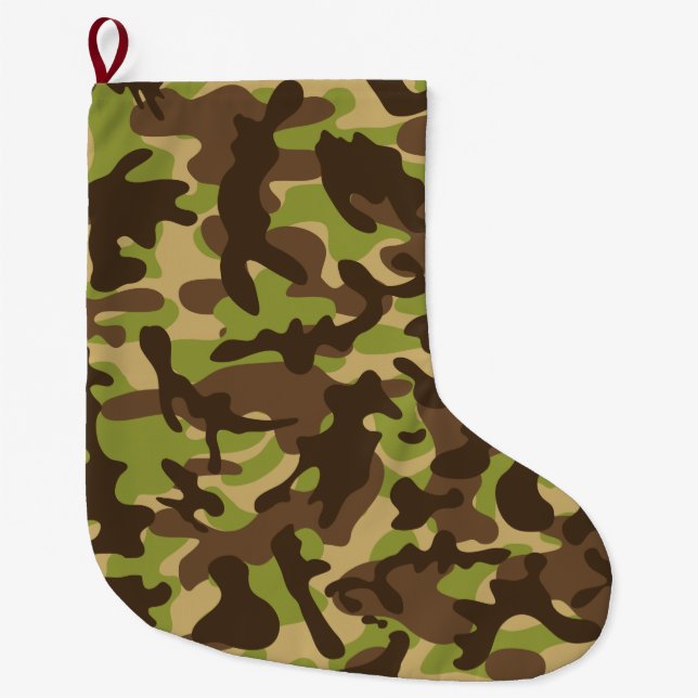 Grande Chaussette De Noël Camouflage en cascade (Devant)