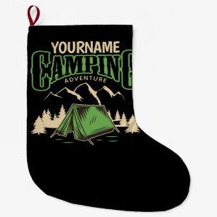 Grande Chaussette De Noël Camping personnalisé Camping familial Voyage avent