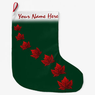 Grande Chaussette De Noël Canada Stocking Canada Drapeau Stockage de Noël