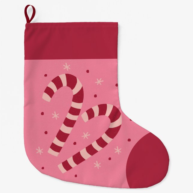 Grande Chaussette De Noël Canne à sucre d'églogue (Devant)