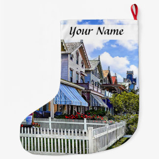 Grande Chaussette De Noël Cape May NJ - Rue victorienne colorée