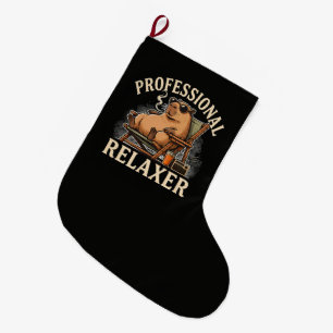 Grande Chaussette De Noël Capybara Drôle Relaxologue Professionnel